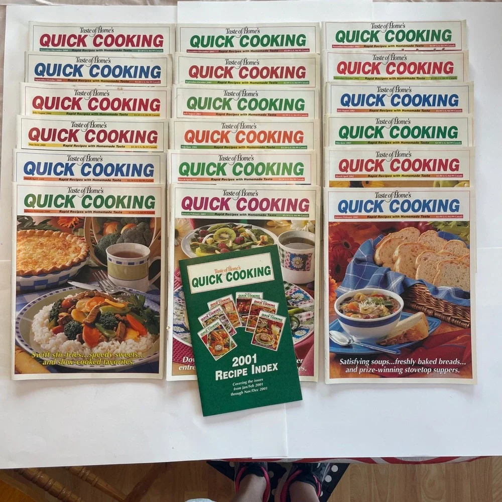 Taste of Home Quick Cooking Magazine 2000 2001 2002 Full Years 18 Issues
